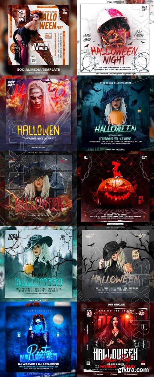 Happy halloween psd poster design vol 31