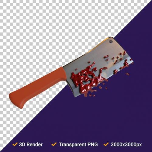 Premium PSD | Bloody knife icon 3d render transparent background in png format Premium PSD