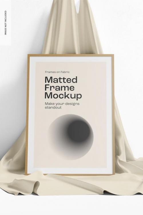 Premium PSD | Matted frame on fabric stage mockup Premium PSD