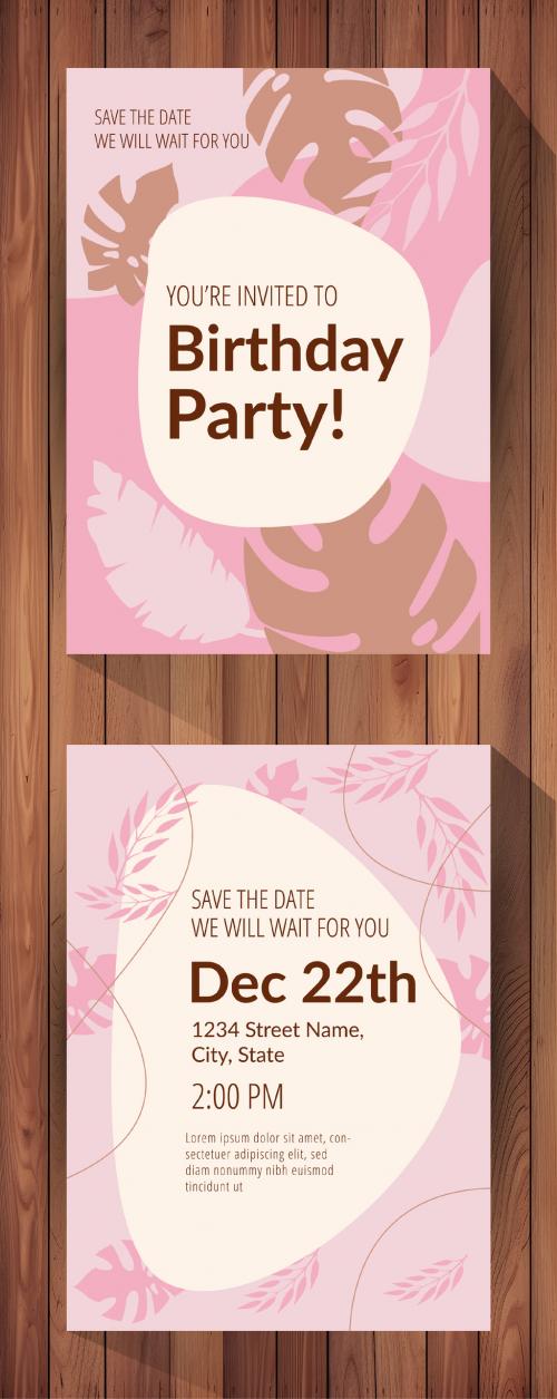 Organic Cute Birthday Invitation 646579085