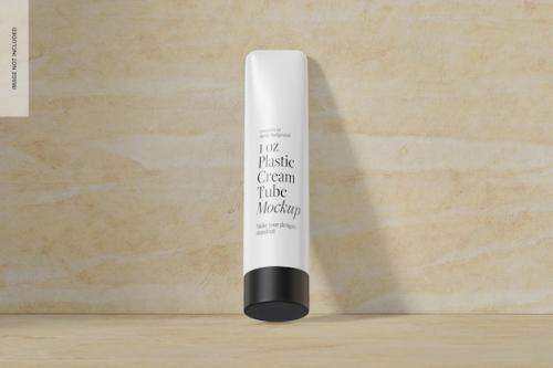 Premium PSD | 1 oz plastic cream tube mockup Premium PSD