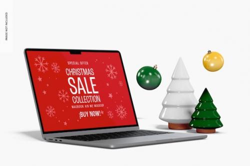 Premium PSD | Christmas sale macbook air m2 mockup Premium PSD