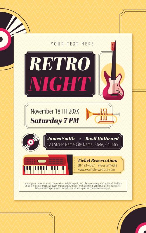 Retro Concert Flyer Layout 646565860