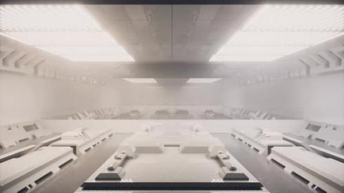 Videohive - Future Technology Concept Science Fiction White Tunnel SciFi Corridor White Color 3D Animation - 48099290 - 48099290