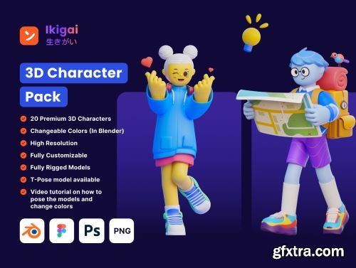 Ikigai - 3D Character Pack Ui8.net