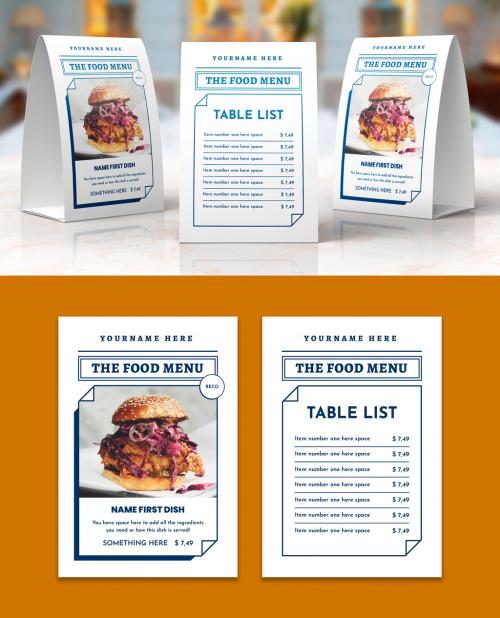 Table Tent Boxes Food Menu Template 646555916