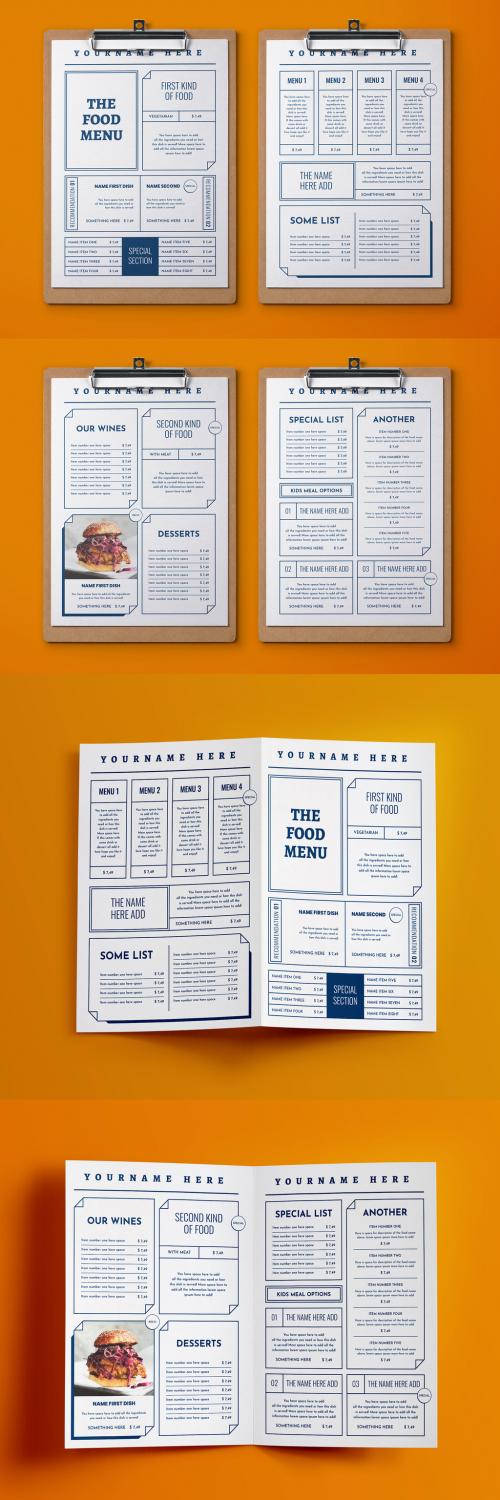 A4 Pages Boxes Food Menu Template 646555786