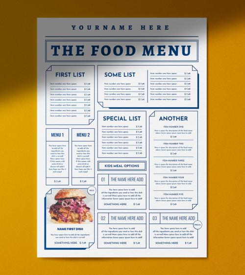 A3 Poster Boxes Food Menu Template 646555790