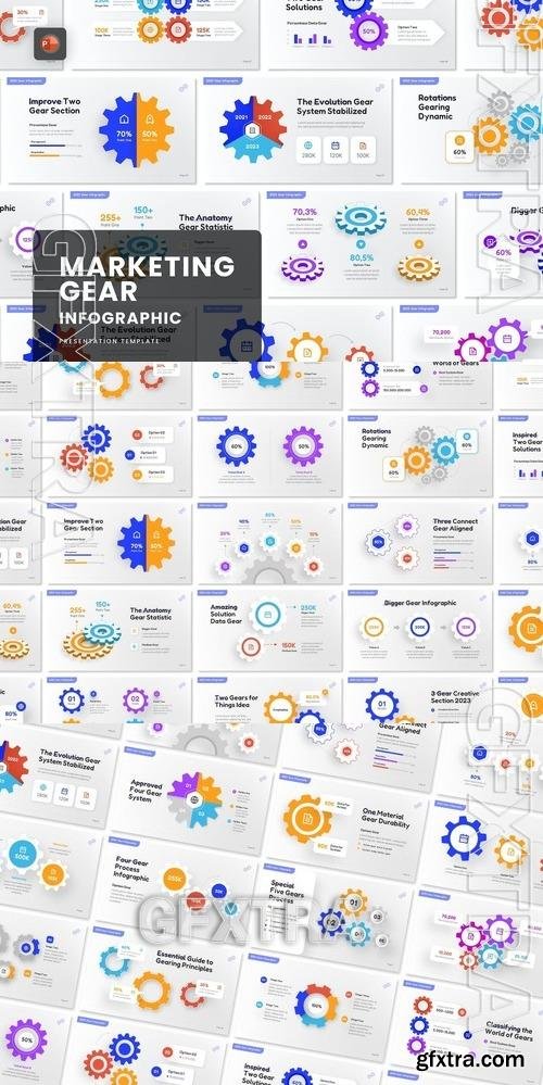 Marketing Gear PowerPoint Infographic VMNYAX9