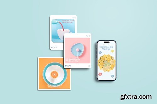 Minimalist Pop Social Media and Smartphone Mockup B8PF87E