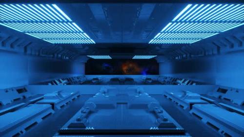 Videohive - Future Technology Concept Science Fiction Tunnel SciFi Corridor Color Blue Neon Color 3D Animation - 48099552 - 48099552