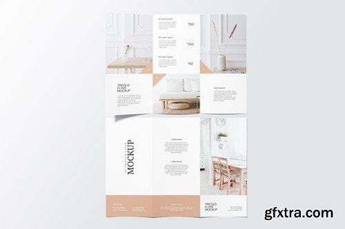 Portrait DL Trifold Flyer Mockup Top View 8L3FYYT