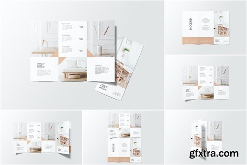 Portrait DL Trifold Flyer Mockup Top View 8L3FYYT