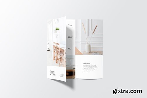 Portrait DL Trifold Flyer Mockup Top View 8L3FYYT