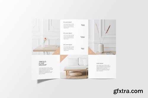 Portrait DL Trifold Flyer Mockup Top View 8L3FYYT