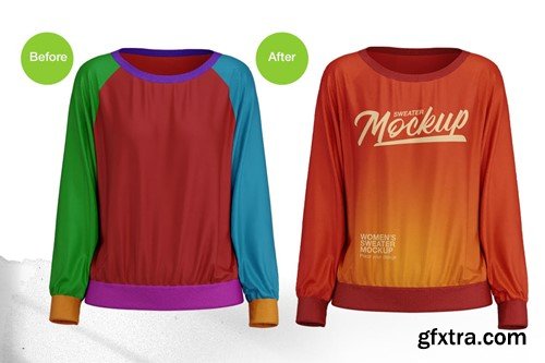 Women sweater mockup front view CX39R2H