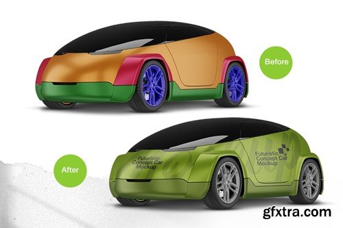 Futuristic car mockup U4YZ4W9