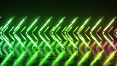 Videohive - Neon Abstract Concept The Laser Lines Change Color From Orange to Blue Purple and Green - 48099565 - 48099565