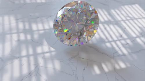 Videohive - Abstract Concept Large Diamond Falls on the Floor and Turns Into a Shiny Rainbow Liquid - 48099614 - 48099614