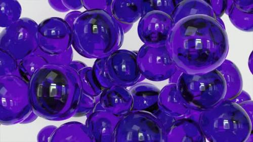 Videohive - Abstract Multicolored Liquid Drops Gel Violet Bubbles Move on a Light Background and Touch Each - 48099731 - 48099731