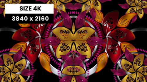 Videohive - Flower Mandala 01 4K VJ Loop - 48100765 - 48100765