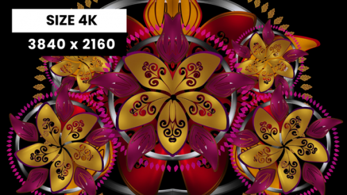 Videohive - Flower Mandala 02 4K VJ Loop - 48100766 - 48100766