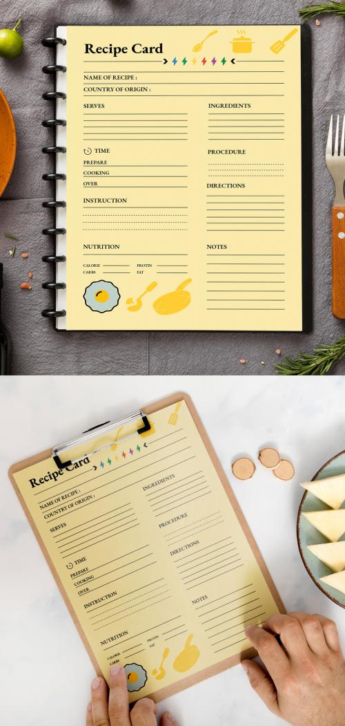 Recipe Card Design Template 646334804