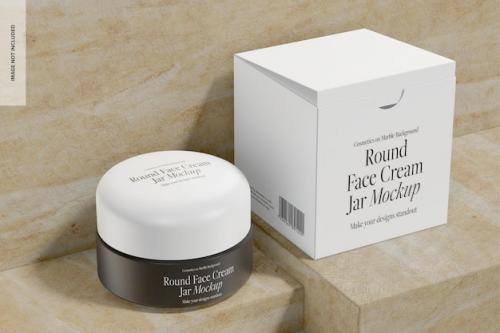 Premium PSD | Round face cream jar mockup Premium PSD