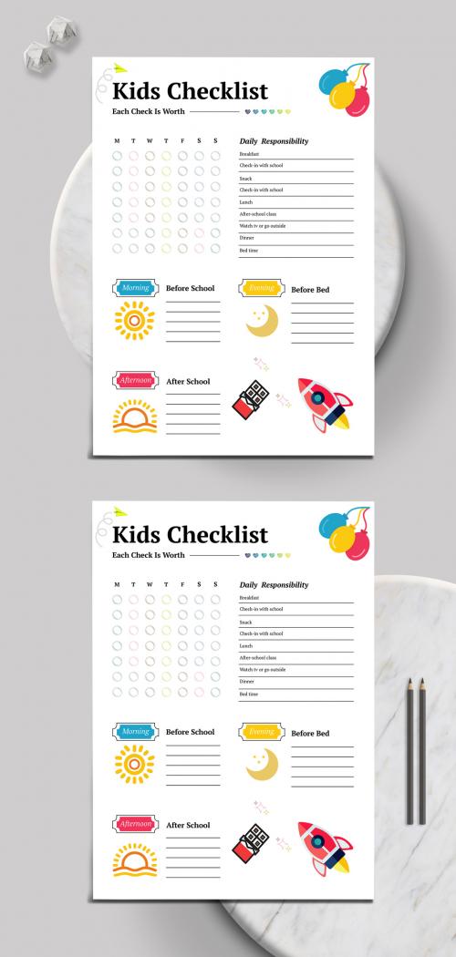 Kids Checklist Planner Design 646334741