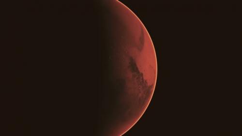 Videohive - Red Planet Mars in the Starry Sky - 48098228 - 48098228