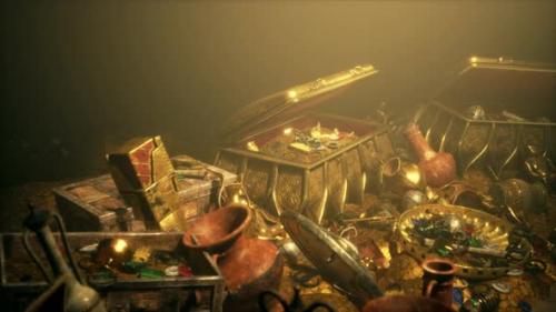 Videohive - Treasure Chest in a Dark Cave - 48099608 - 48099608