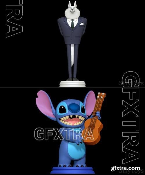 Jimmy Crystal - Sing 2 and Stitch with a guitar - Lilo and Stitch &ndash; 3D Print Model