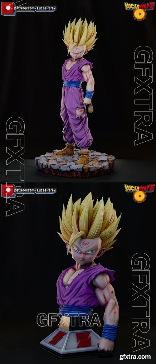 Gohan SSJ2 Regular Figure and Bust &ndash; 3D Print Model