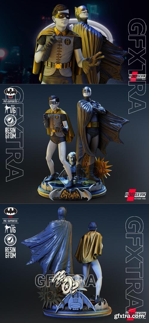 B3DSERK - Diorama Base Batman and Robin &ndash; 3D Print Model