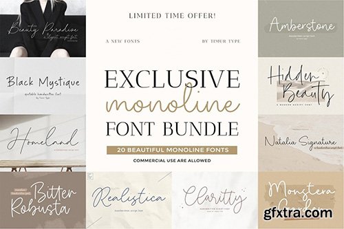 Exclusive Monoline Font Bundle