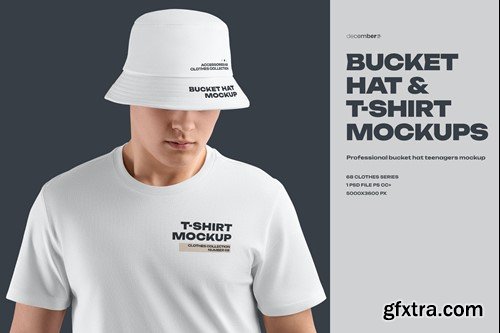 Mockups Bucket Hat and T-Shirt GYXJCHM