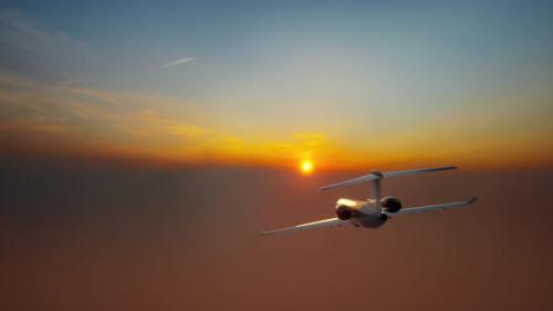 Videohive - Business jet in flight - 48142265 - 48142265