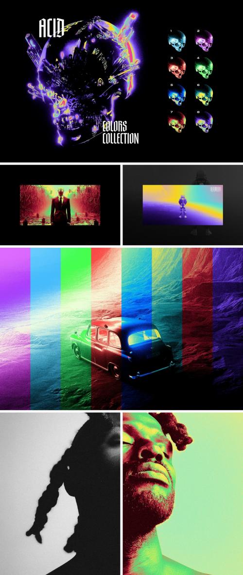 Acid Colors Photo Effect Mockup With Generative AI Preview 645377623