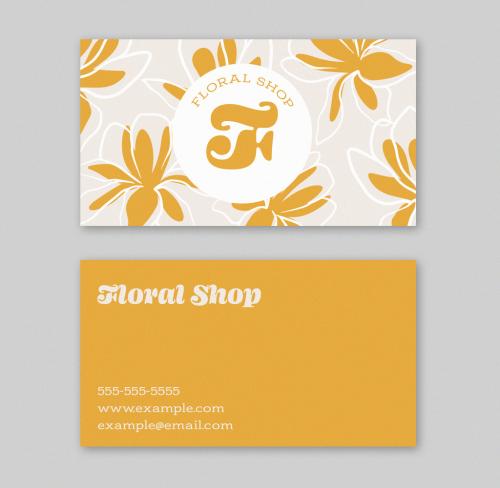 Yellow Floral Buisness Card 646305711