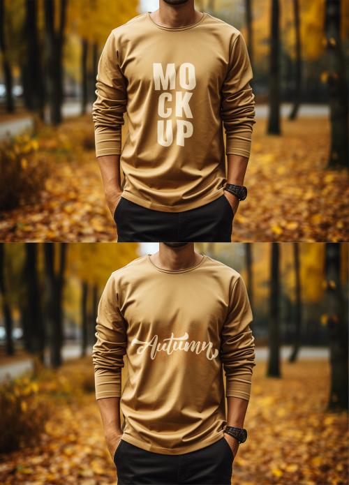 Autumn Sweatshirt Mockup. Ai Generative 645349676