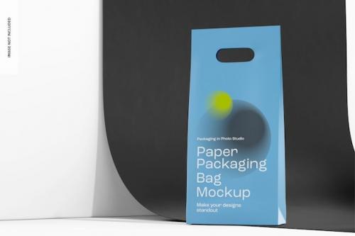 Premium PSD | Paper packaging bag mockup, right view Premium PSD