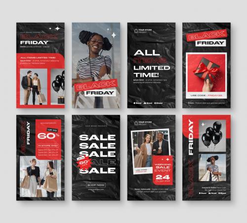 Black Friday Social Media Story Layout in Red 646289818