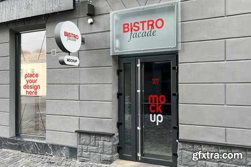 Bistro Facade Mockup RYC39CS