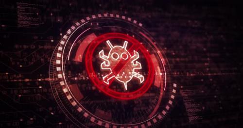 Videohive - Antivirus cyber security virus detect symbol digital concept - 48144288 - 48144288