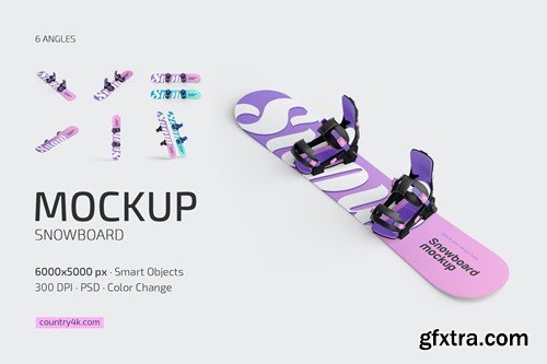 Snowboard Mockup Set VJ3CFBV