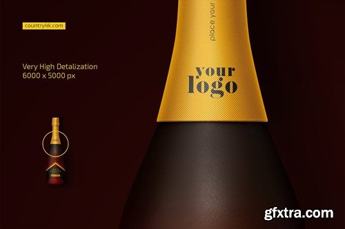 Matte Champagne Bottle Mockup Set UC56BPN