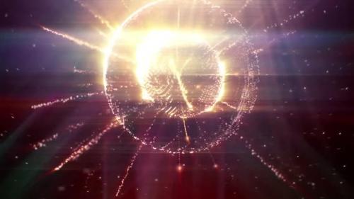 Videohive - Yellow Glittering Lights Sphere Animation - 48146461 - 48146461