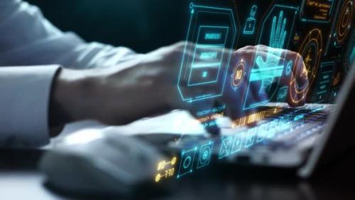 Videohive - Virtual Infographics About Encoding And Data Protection - 48147002 - 48147002