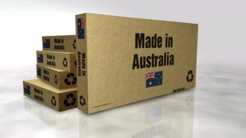 Videohive - Made in Australia box abstract concept 3d - 48127491 - 48127491