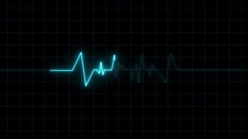 Videohive - Heart Beat Plus Moving Animation Medical Background, Glowing Neon Heart Pulse Moving, Ecg Medical - 48127999 - 48127999